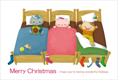 ポップなイラストがかわいい、個性豊かなクリスマスカード
