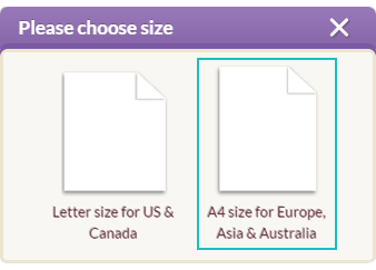 右のA4サイズを選択